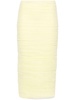 Yellow Draped Tulle Pencil Skirt