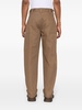 Brown Mid-Rise Tapered Trousers