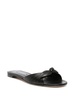 Black Knot Detail Leather Flat Sandals