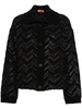 zigzag-woven lurex-detailed cardigan