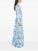 Blue Iride Print Maxi Skirt