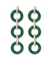 14K yellow gold malachite and diamond drop earrings