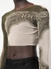 graphic-print stretch cropped top