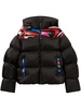 Onde-panelling hooded puffer jacket