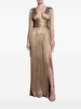 Gold-Tone Alana Flared-Sleeve Gown