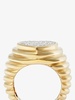 9K yellow gold Coeur diamond signet ring