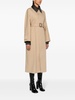 Neutral Intrecciato-Collar Maxi Trench Coat