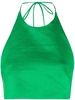 green Marseille linen cropped top