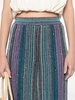 Blue Sequin-Embellished Striped Palazzo Pants