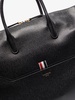 black 4-bar stripe leather holdall bag