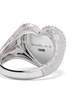 9K White Gold Glittery Heart Signet Ring