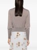 Neutral Crystal-Embellished Polo Top