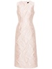 Pink Crinkled-Effect Midi Dress