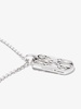 18K white gold diamond tag necklace