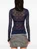 Blue Second Skin Moonogram Mesh Top