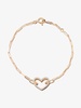 18K yellow gold diamond heart chain bracelet