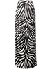 Black Zebra-Print Column Skirt