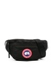 Black logo patch belt bag