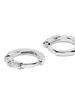 18K white gold Bold Triple Diamond Huggies hoop earrings