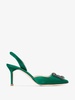 Green Hangisi 70 satin slingback pumps