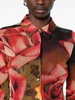 rose-print mesh shirt