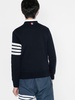 blue 4-Bar stripe cotton sweatshirt