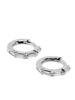 18K white gold Bold Triple Diamond Huggies hoop earrings