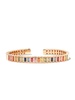 18kt yellow gold Inlay Classic Rainbow sapphire bangle