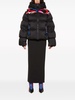 Onde-panelling hooded puffer jacket