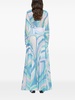 Blue Iride Print Maxi Skirt