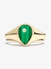 9K yellow gold malachite diamond mini signet ring