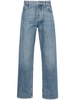 Blue Mid-Rise Straight-Leg Jeans