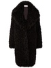 Black Faux-Fur Midi Coat