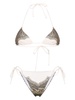 Cartouche-print triangle bikini