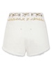 Off White Embroidered Denim Minishorts