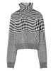 high-neck houndstooth jacquard jumper