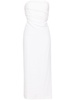 White Strapless Linen Maxi Dress