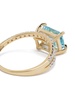 14K yellow gold Point Of Focus diamond and topaz ring