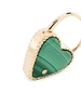 9K Yellow Gold Creole Cadenas Coeur Malachite Single Drop Earring