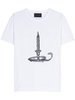 White Candle-Print Cotton T-Shirt