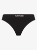 Black Logo Jacquard Thong