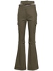 brown Cut-Out zip-off Flared Trousers