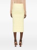 Yellow Draped Tulle Pencil Skirt