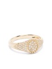 9K Yellow Gold Baby Chevalier Diamond Signet Ring