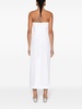 White Strapless Linen Maxi Dress