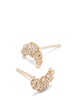 14K Yellow Gold Croissant Diamond Earrings