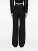 Black Corset-Waist Straight-Leg Trousers