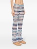 Blue Zigzag Crochet Flared Trousers