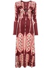 Printed ruched maxi dress