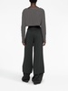 Grey Double Belted Wide Leg Trousers